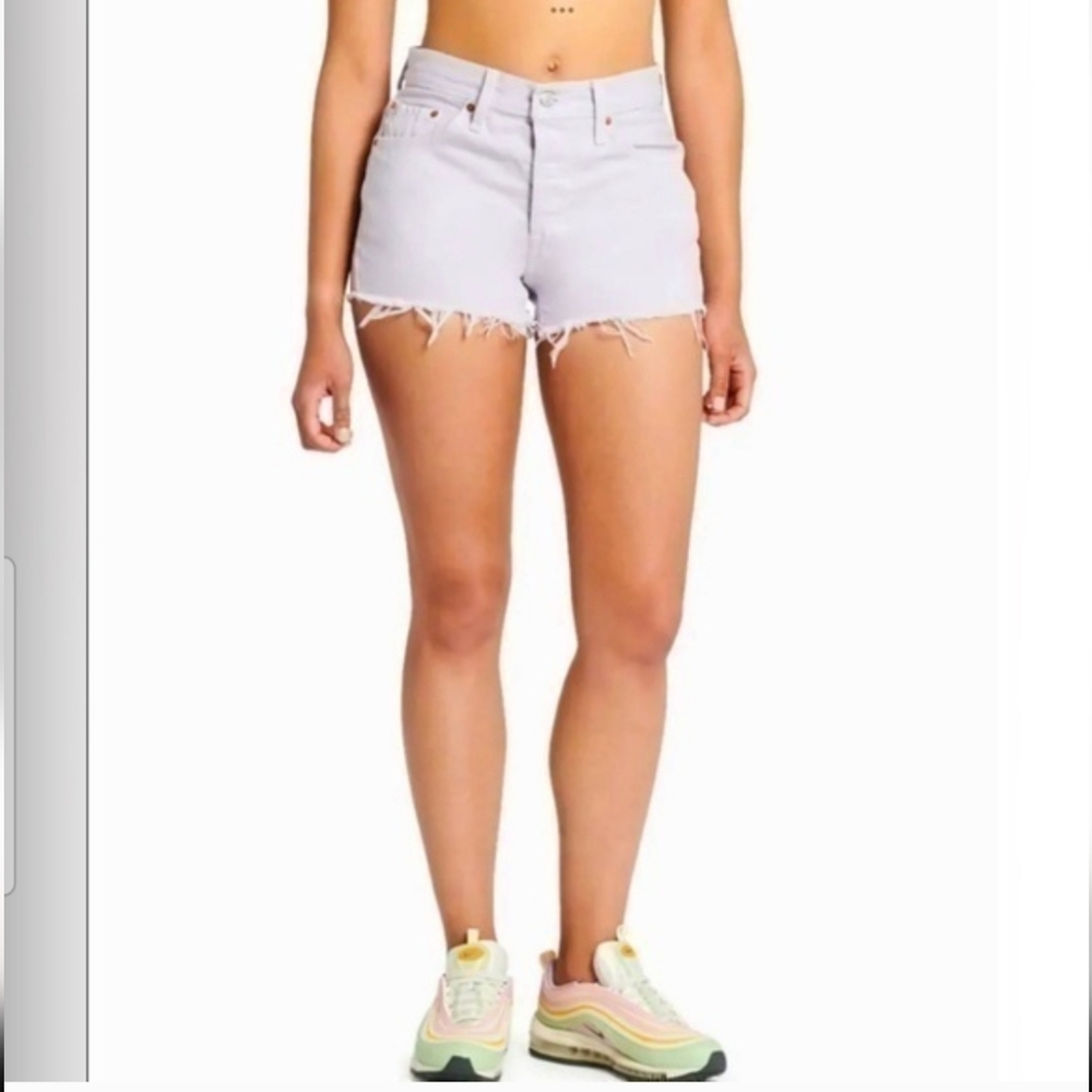 Levi's Origional 501 Cutoff Denim Short Washed Lilac